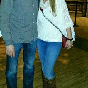 Beige All lace see through blouse top